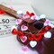 Valentine Day Decor 10 ft 30 LEDs 3D Heart Lights, Red White Pink Fairy String Lights with Remote Battery Operated, Valentines Decorations for The Home Bedroom Garland Wedding Indoor Timer